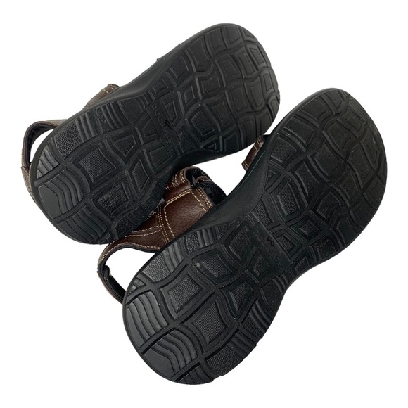 Dockers Men’s Brown Leather Cushioned Footbed Adjustable Straps Sandals Size 12 - Picture 10 of 16